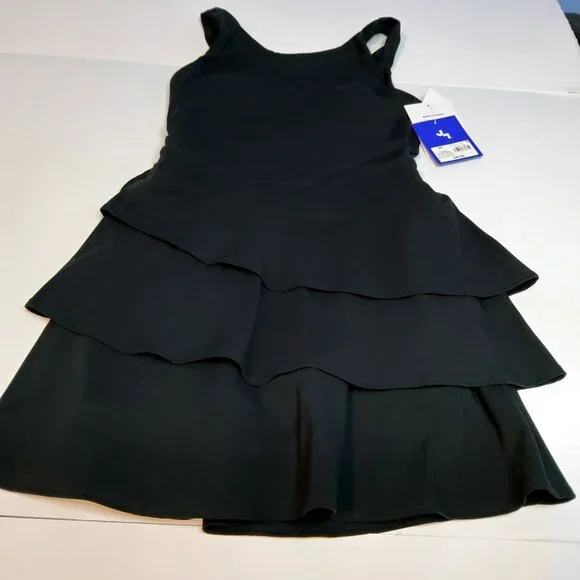 JoyLab Black Onyx Womens Active Dress XS Tiered Ruffle Skirt Workout,Casual Wear - Picture 2 of 14